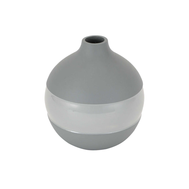 Klova Grey Enamel Serenity Vase | Glossy Grey Vase for Tranquil Decor