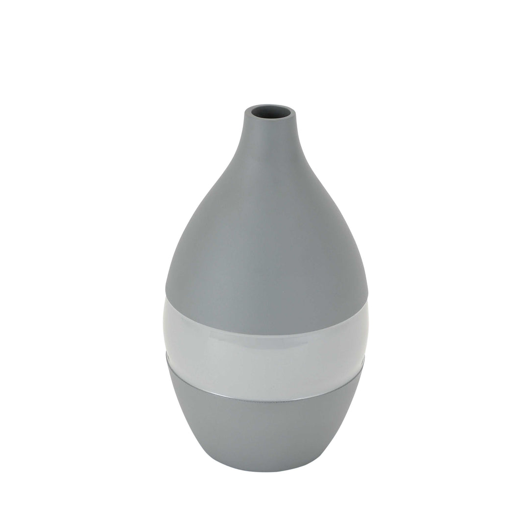 Vesera Grey Enamel Grande Vase | Large Grey Vase for Organic Charm