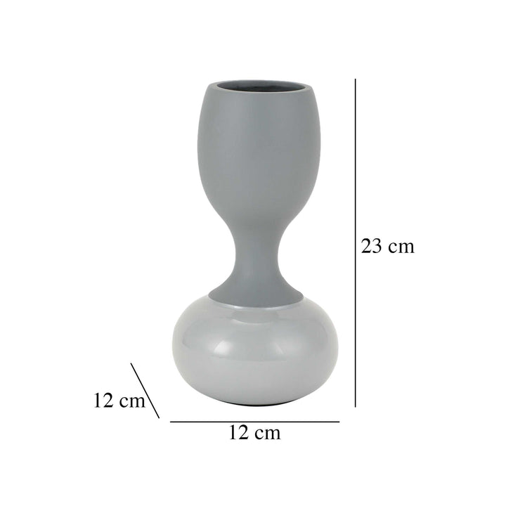 Chalice Grey Enamel Tranquility | Serene Vase for Modern or Rustic Spaces