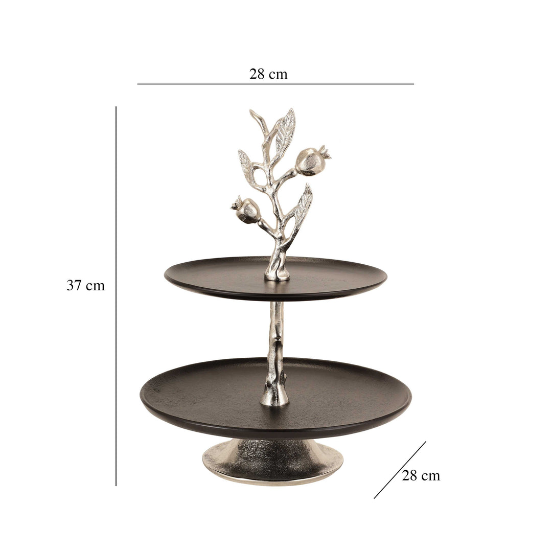 Pomegranate Two-Tier Cake Stand | Elegant Dessert Display for Events
