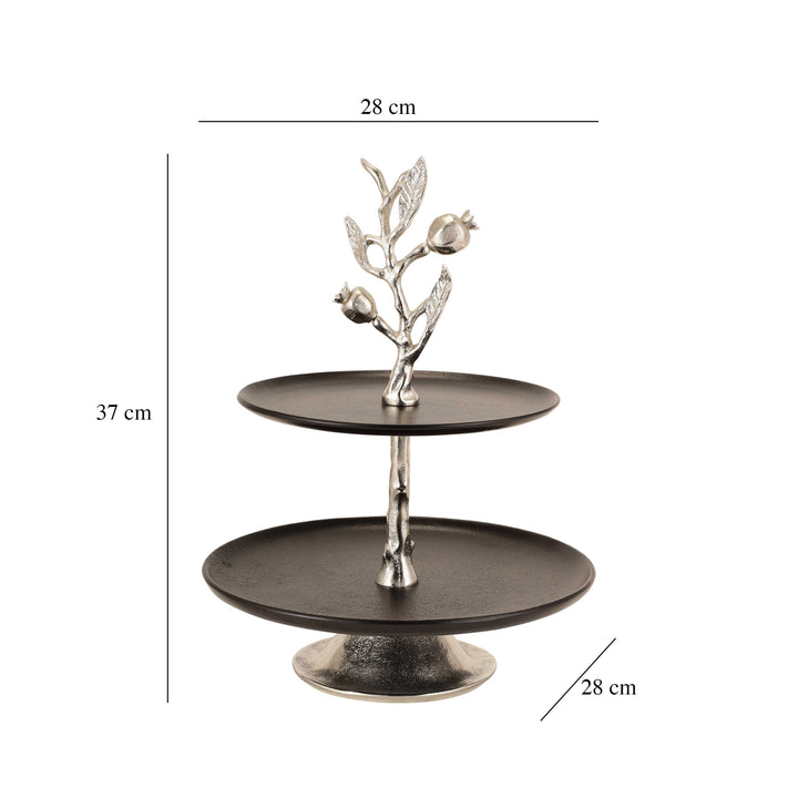 Pomegranate Two-Tier Cake Stand | Elegant Dessert Display for Events
