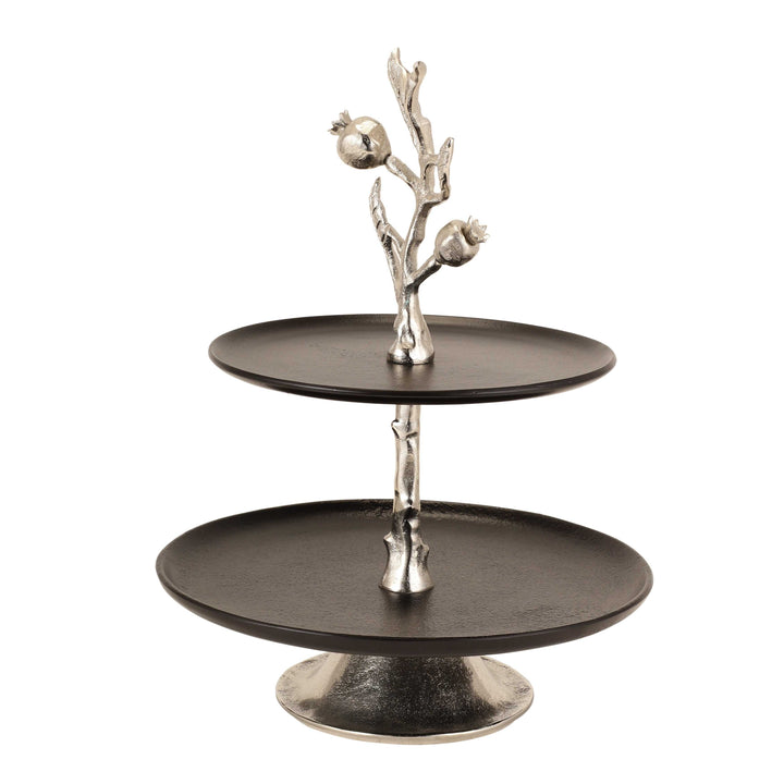 Pomegranate Two-Tier Cake Stand | Elegant Dessert Display for Events