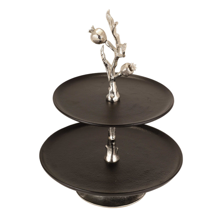 Pomegranate Two-Tier Cake Stand | Elegant Dessert Display for Events