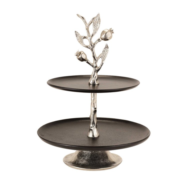 Pomegranate Two-Tier Cake Stand | Elegant Dessert Display for Events