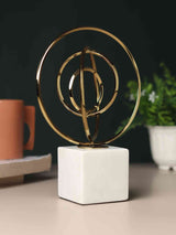 Gold Interlinked Circle Sculpture | Modern Minimal Accent