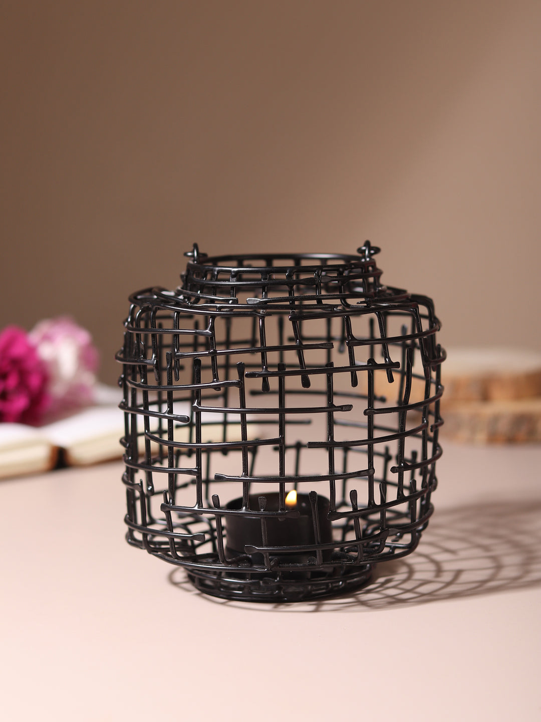 Basketweave Rustic Tealight | Cozy Woven Holder for Warm Lighting