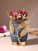 Versa Leaf Glass Vase | Elegant Leaf Accent Decor Piece