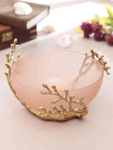 Vincent Glass Bowl | Intricate Metalwork Home Decor Accent