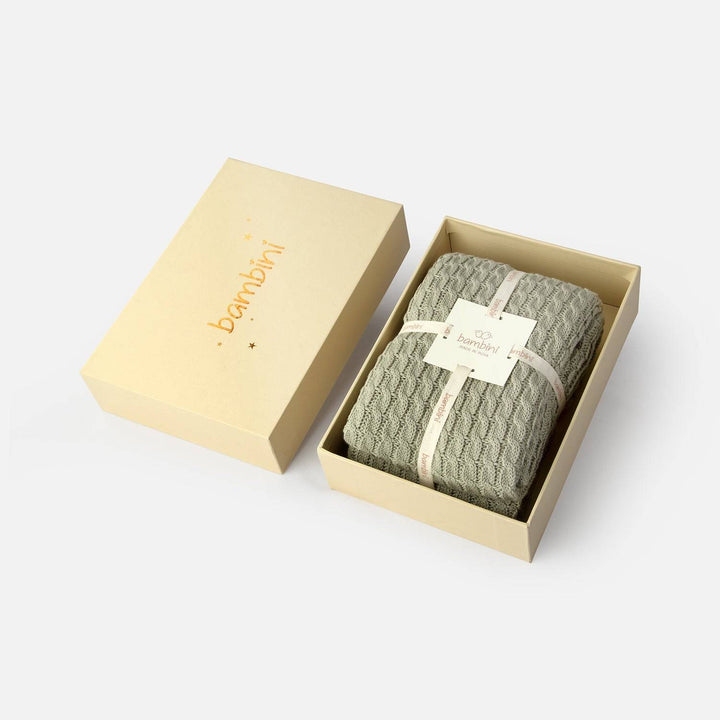 Classic Knit Baby Blanket Soft Cotton, 80 x 100 cm