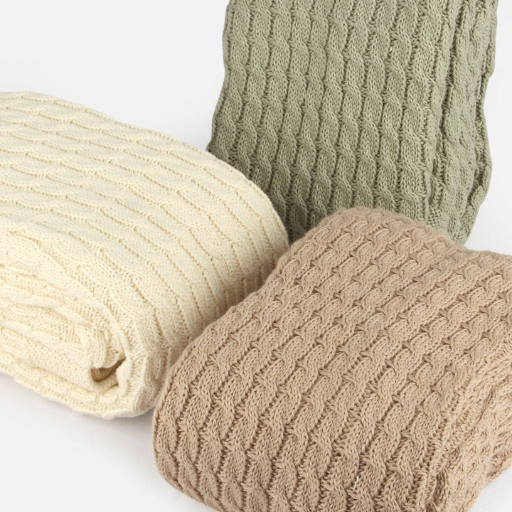 Classic Knit Baby Blanket Soft Cotton, 80 x 100 cm