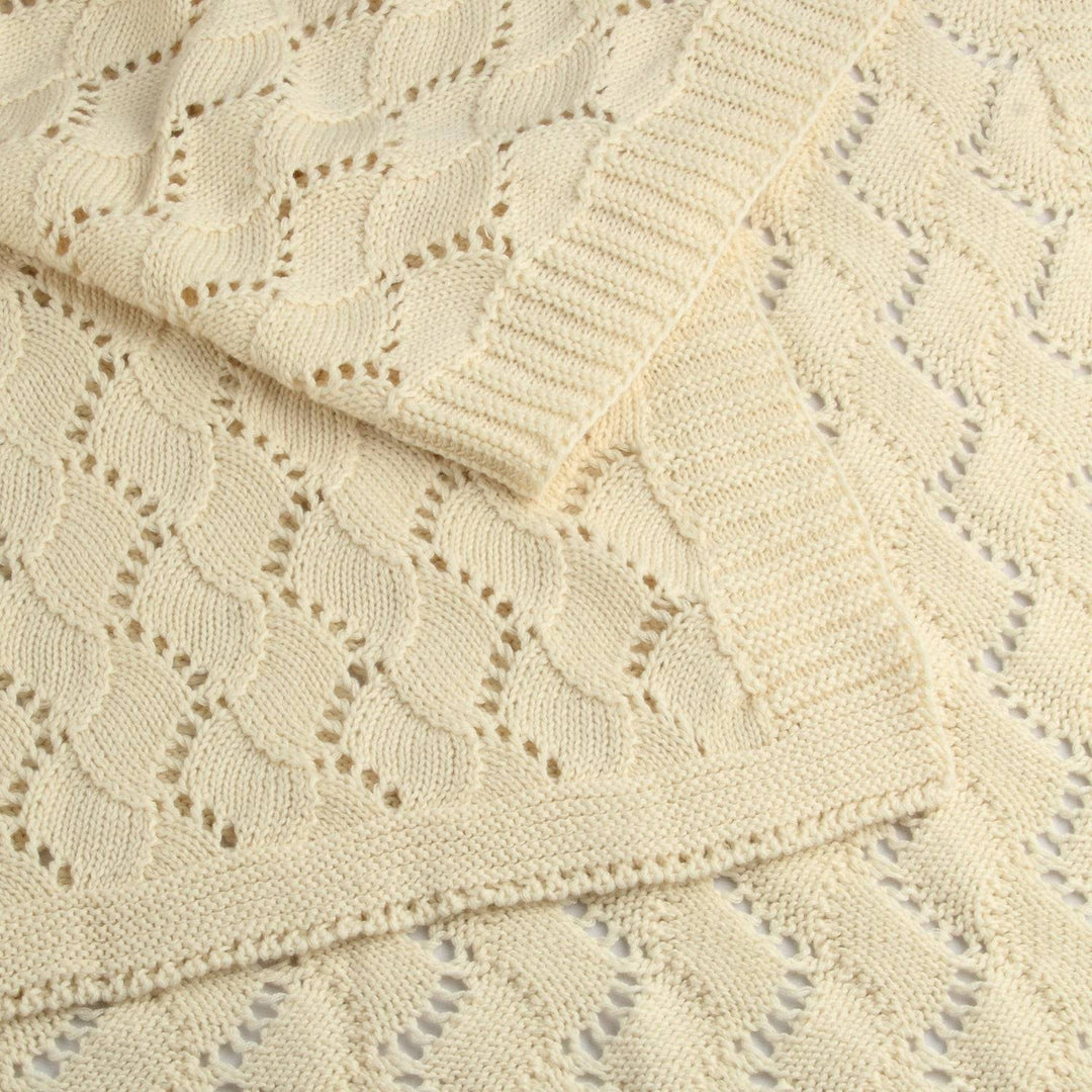 Crocheted Look Baby Blanket 100% Cotton, 80 x 100 cm