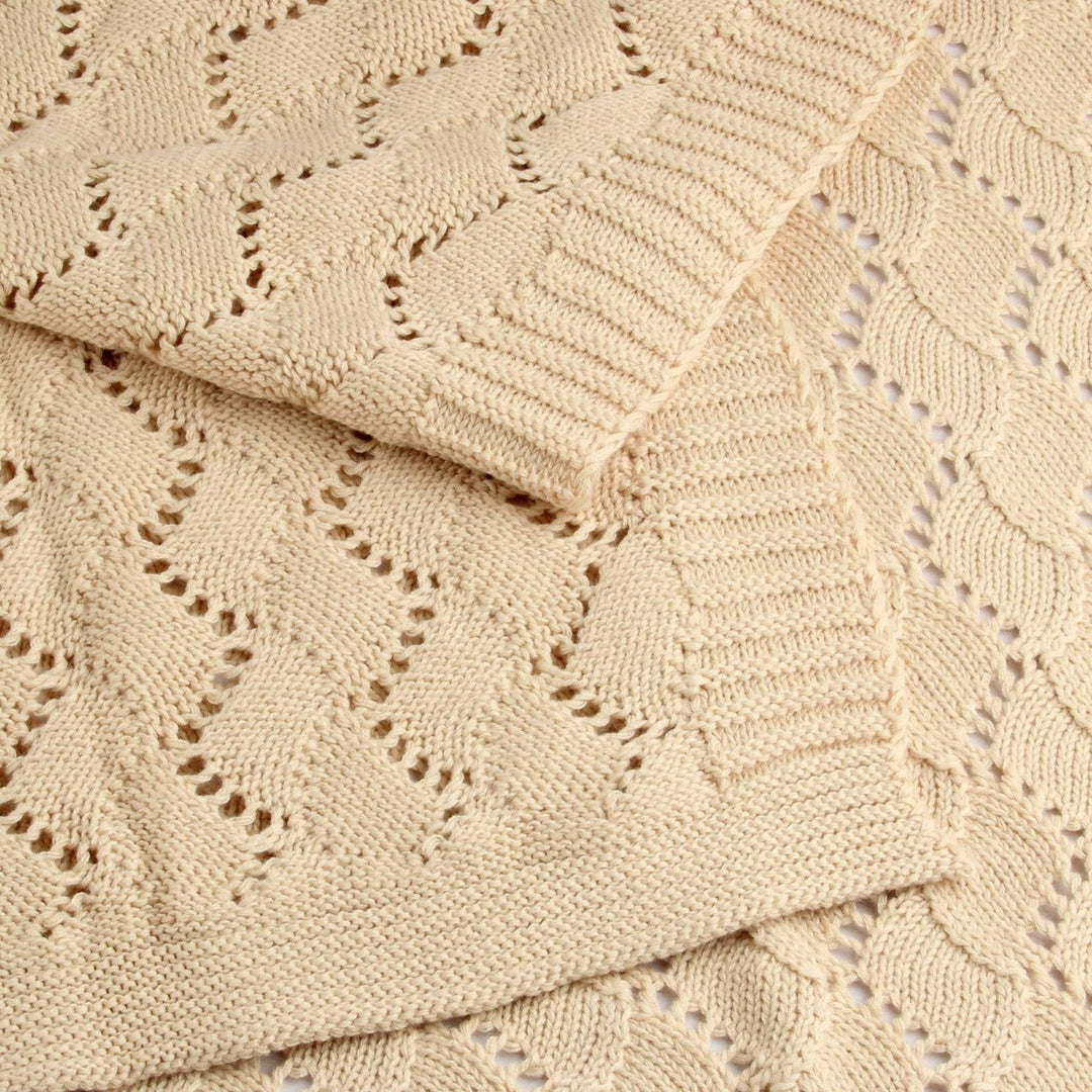 Crocheted Look Baby Blanket 100% Cotton, 80 x 100 cm