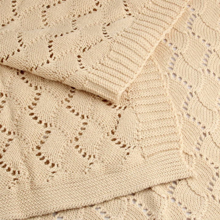 Crocheted Look Baby Blanket 100% Cotton, 80 x 100 cm