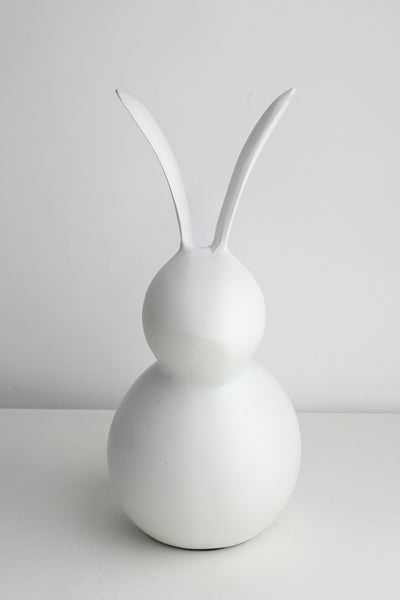 Abstract Hare Whimsical Sculpture | Playful Terracotta/Black Hare Art