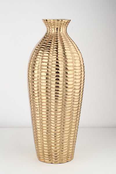Serene Metallica Gold Vase | Sleek Gold/Silver Vase for Calm Elegance