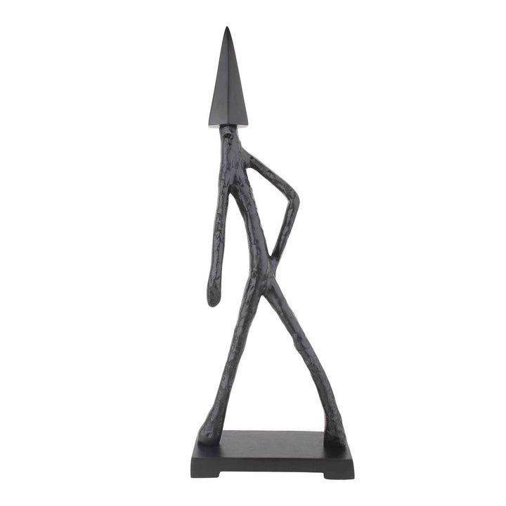 Arrowed Being Mystic Sculpture | Bold Black/Gold Art for Eclectic Decor