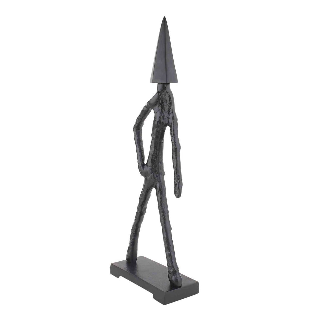 Arrowed Being Mystic Sculpture | Bold Black/Gold Art for Eclectic Decor