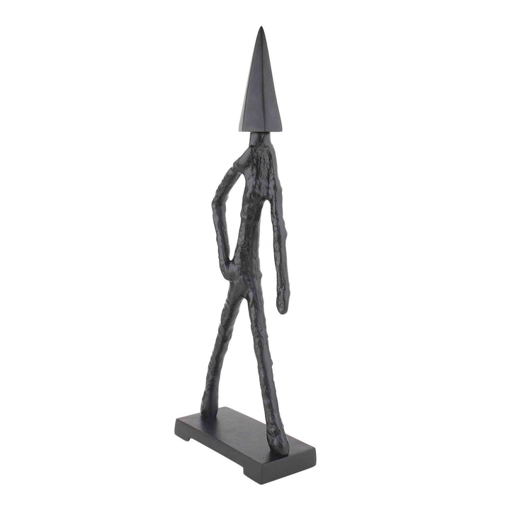 Arrowed Being Mystic Sculpture | Bold Black/Gold Art for Eclectic Decor