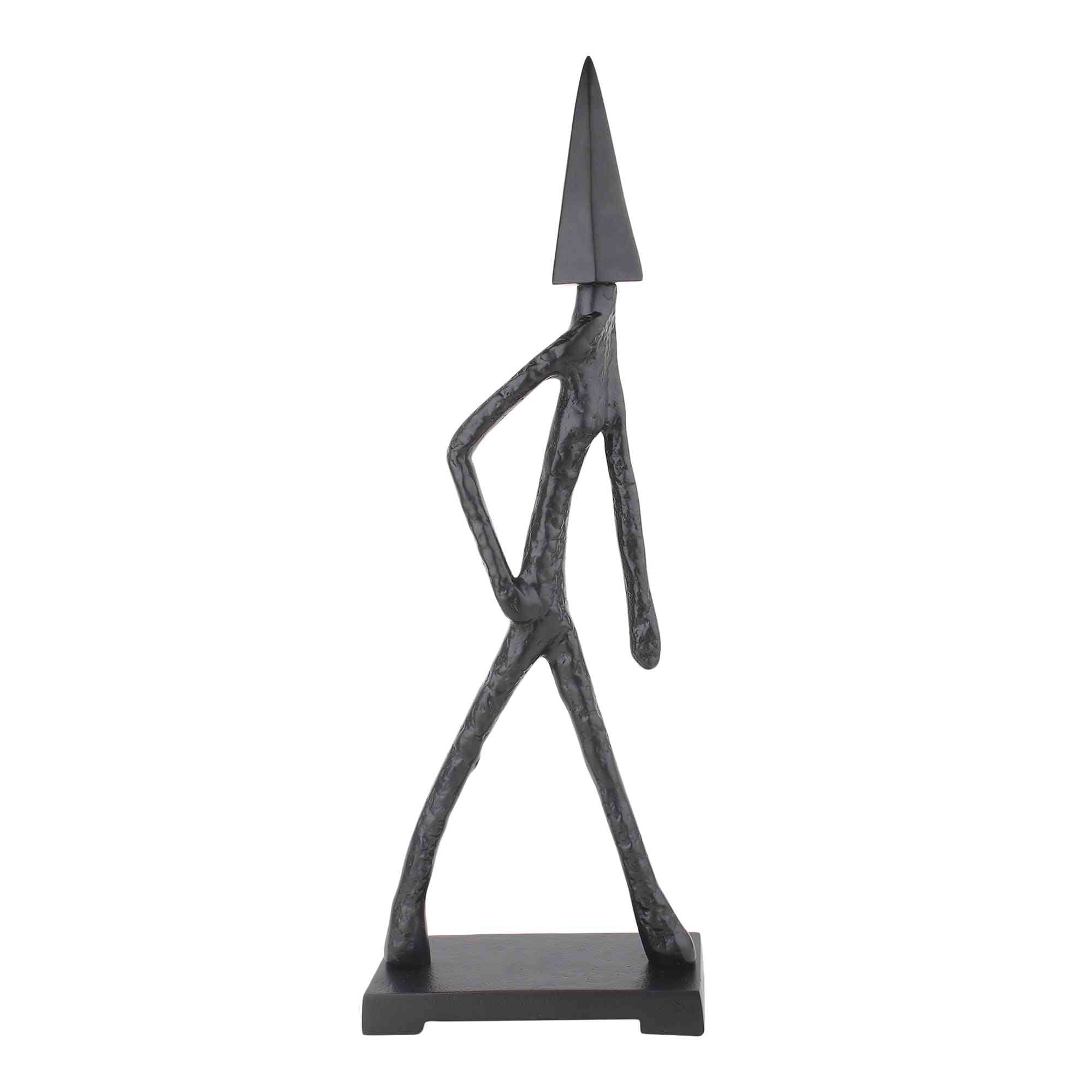 Arrowed Being Mystic Sculpture | Bold Black/Gold Art for Eclectic Decor