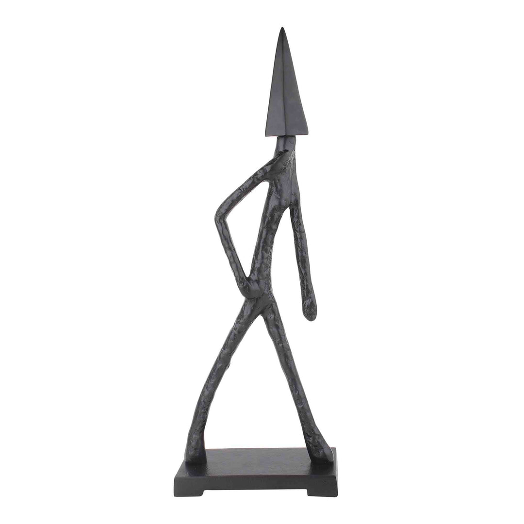 Arrowed Being Mystic Sculpture | Bold Black/Gold Art for Eclectic Decor