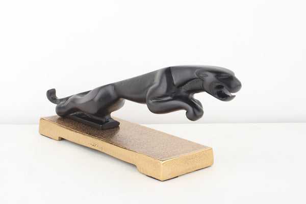 Panther’s Leap Wild Elegance | Sleek Black Sculpture for Bold Decor
