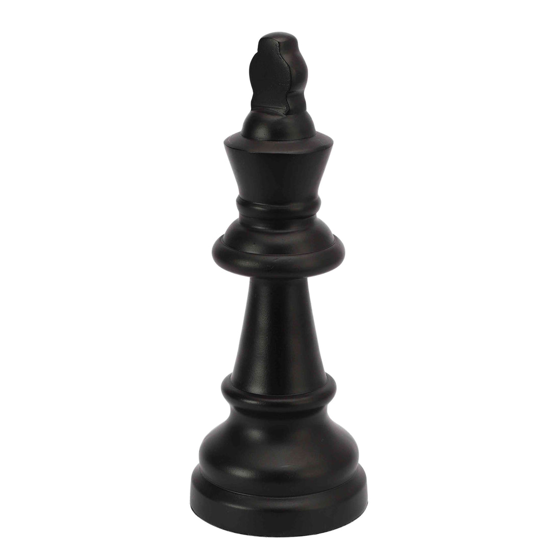 Chess Knight Black/Silver Figurine | Strategic Decor for Game Lovers