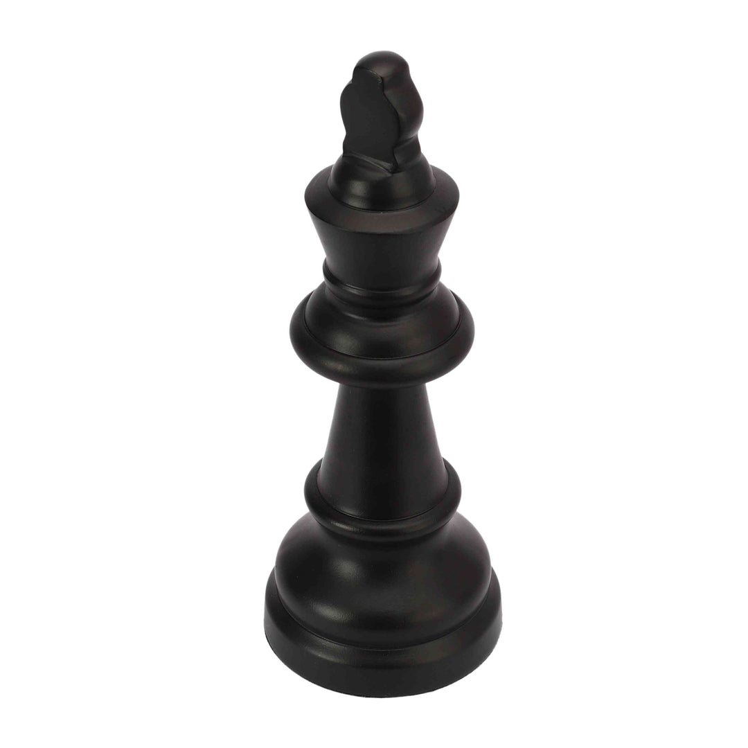 Chess Knight Black/Silver Figurine | Strategic Decor for Game Lovers