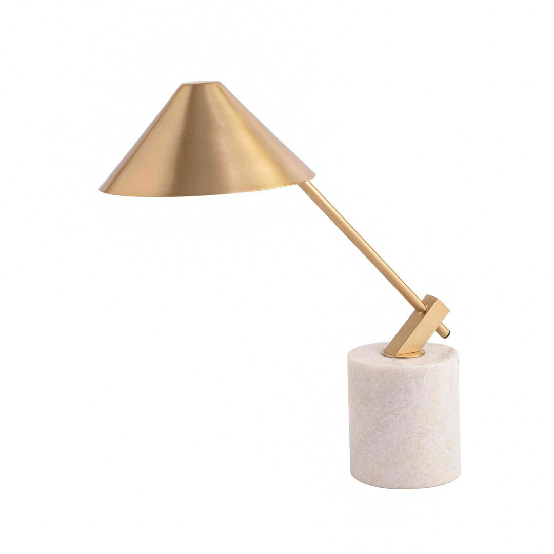 Marble Metal Slant Radiance | Luxurious Table Lamp for Elegant Rooms