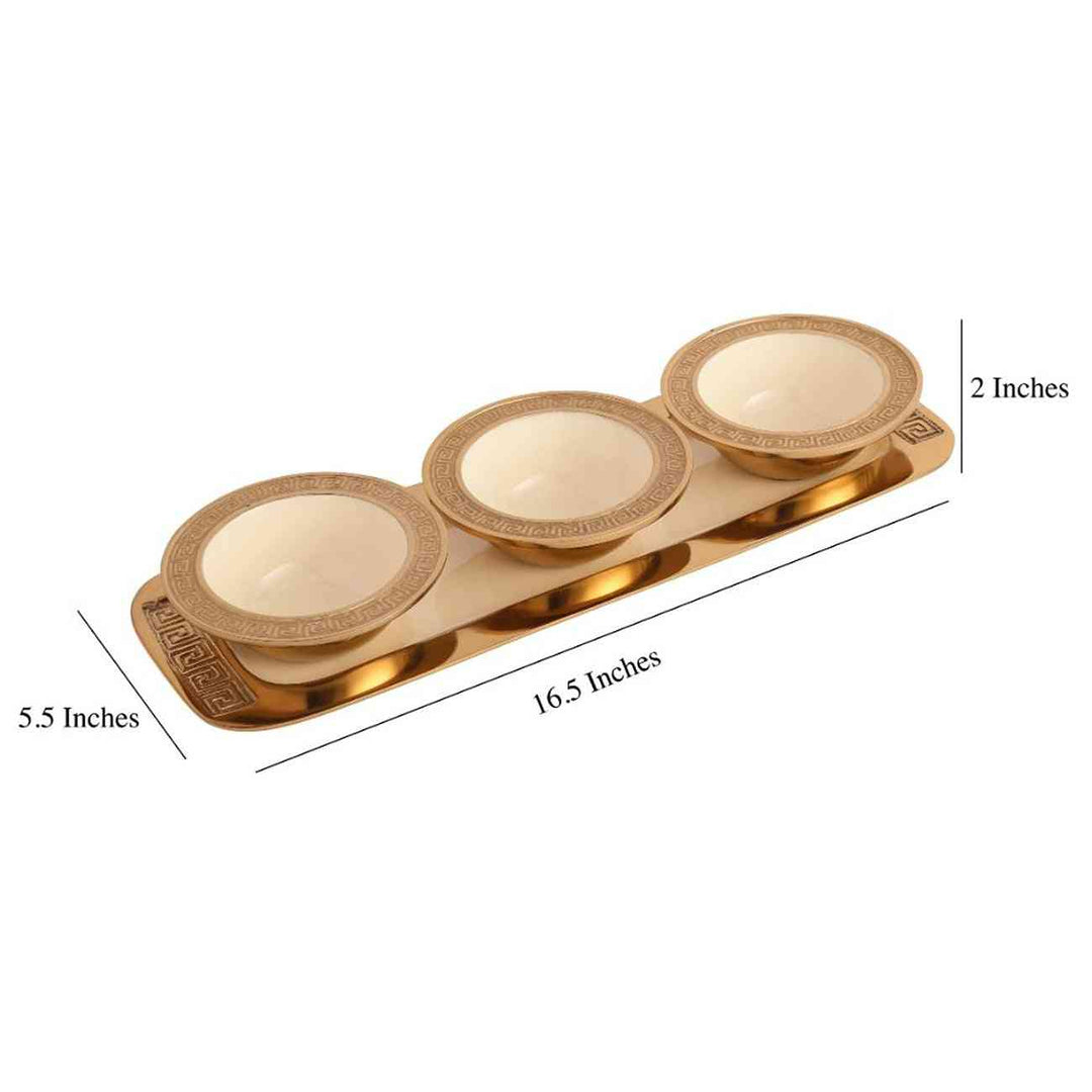 VS Design Bowl & Tray Ensemble | Elegant Enamel Serveware for Gatherings