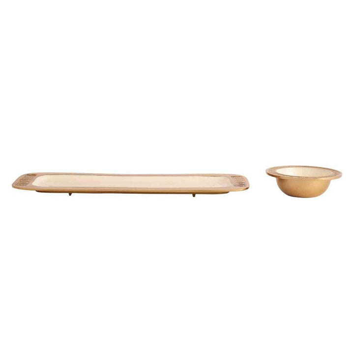 VS Design Bowl & Tray Ensemble | Elegant Enamel Serveware for Gatherings