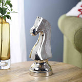 Chessmaster Silver Figurine | Elegant Decor Accent