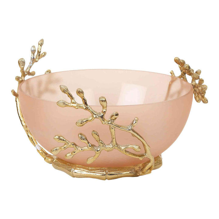 Vincent Artisanal Glass Bowl | Intricate Metalwork for Elegant Decor