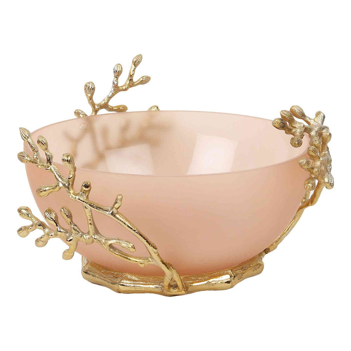 Vincent Artisanal Glass Bowl | Intricate Metalwork for Elegant Decor