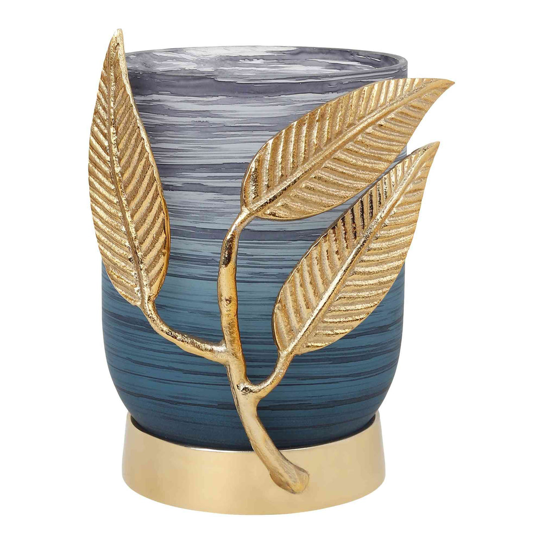 Versa Leaf Glass Vase Charm | Leaf-Accented Vase for Modern Elegance