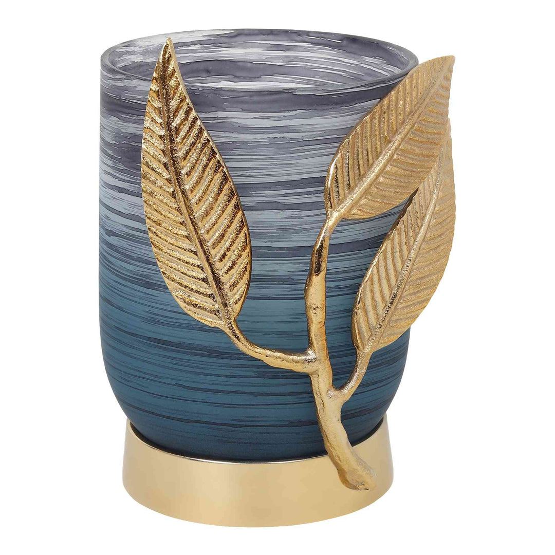 Versa Leaf Glass Vase Charm | Leaf-Accented Vase for Modern Elegance