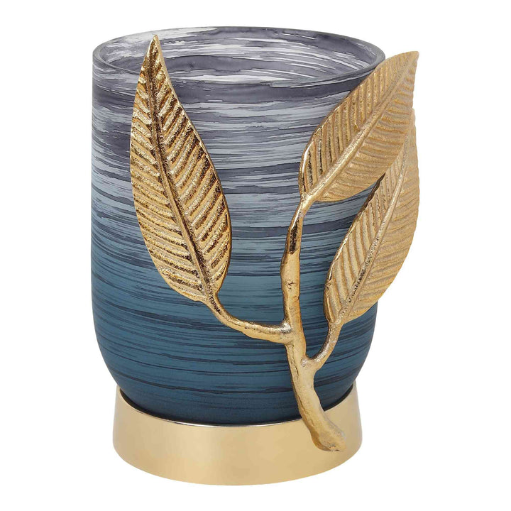 Versa Leaf Glass Vase Charm | Leaf-Accented Vase for Modern Elegance