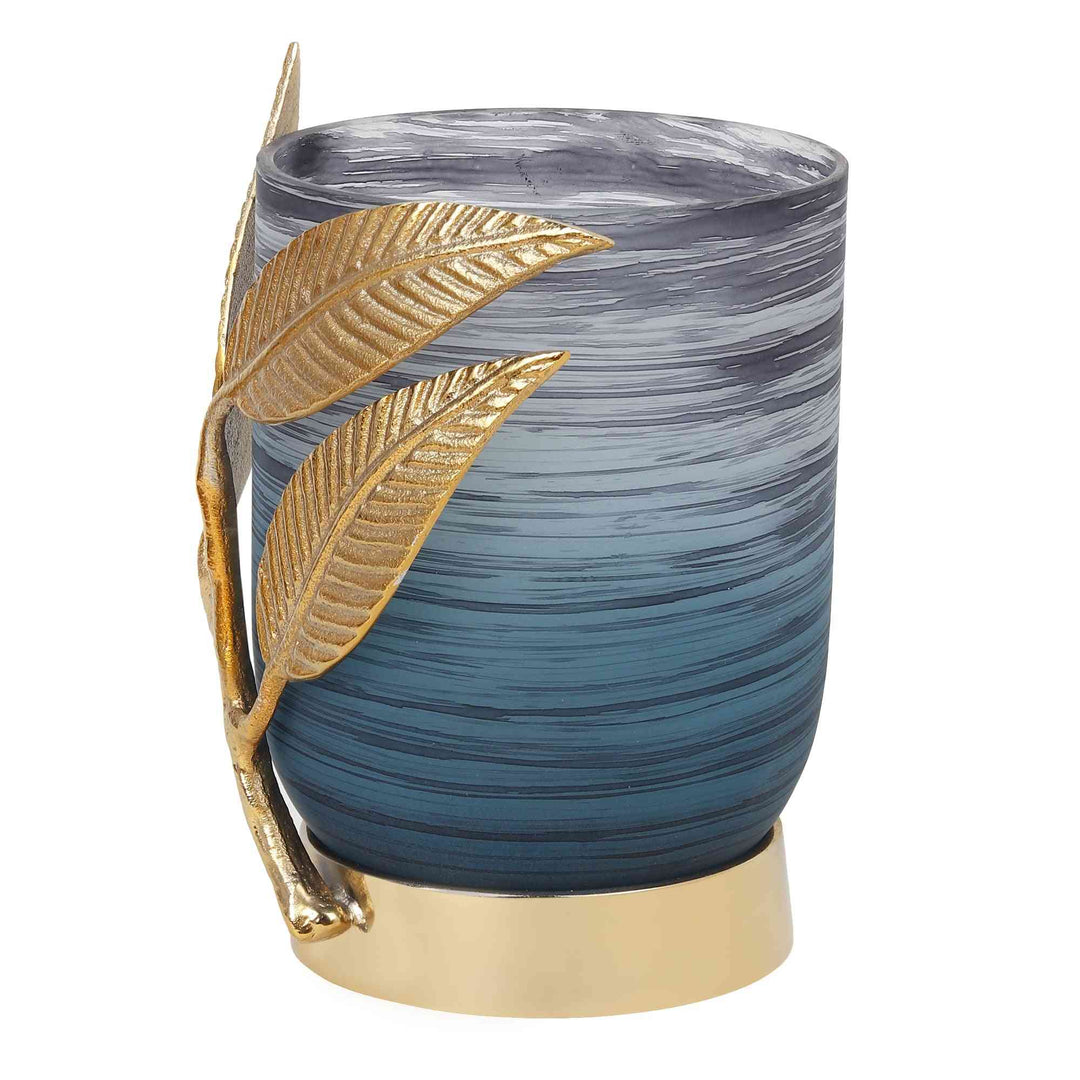 Versa Leaf Glass Vase Charm | Leaf-Accented Vase for Modern Elegance