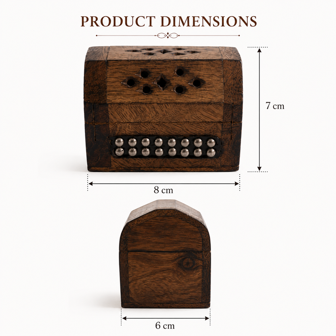 Wooden Incense Cone Burner Box for Pooja & Home