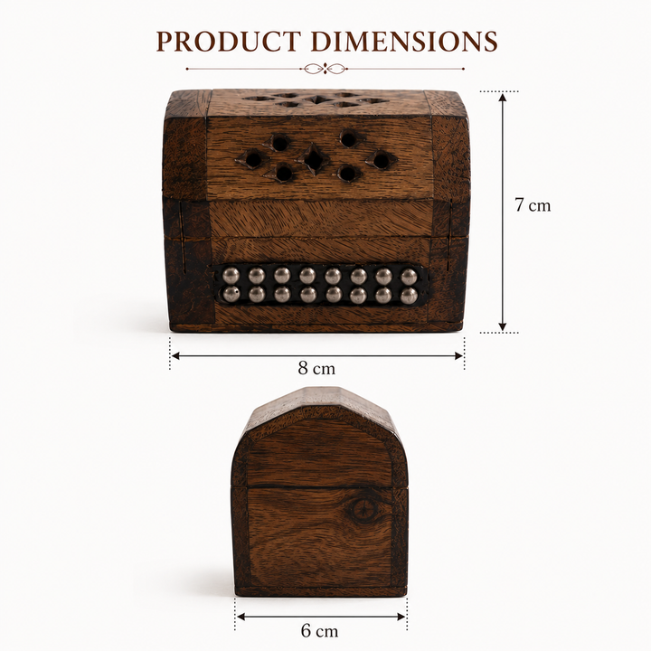 Wooden Incense Cone Burner Box for Pooja & Home