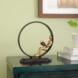 Scholar Figurine | Elegant Eternal Reader Decorative Sculpture