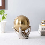 Celestial Grip Globe | Hand-Held Art Deco World Sculpture