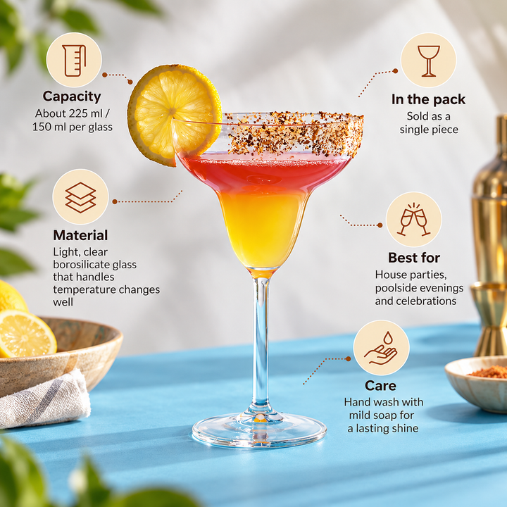 Expobazaar Bombay Sparkle Margarita Glass 225 ml / 150 ml
