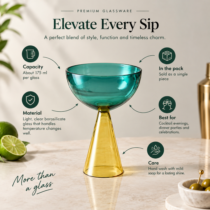 Expobazaar Coloured Coupe Glass 175 ml