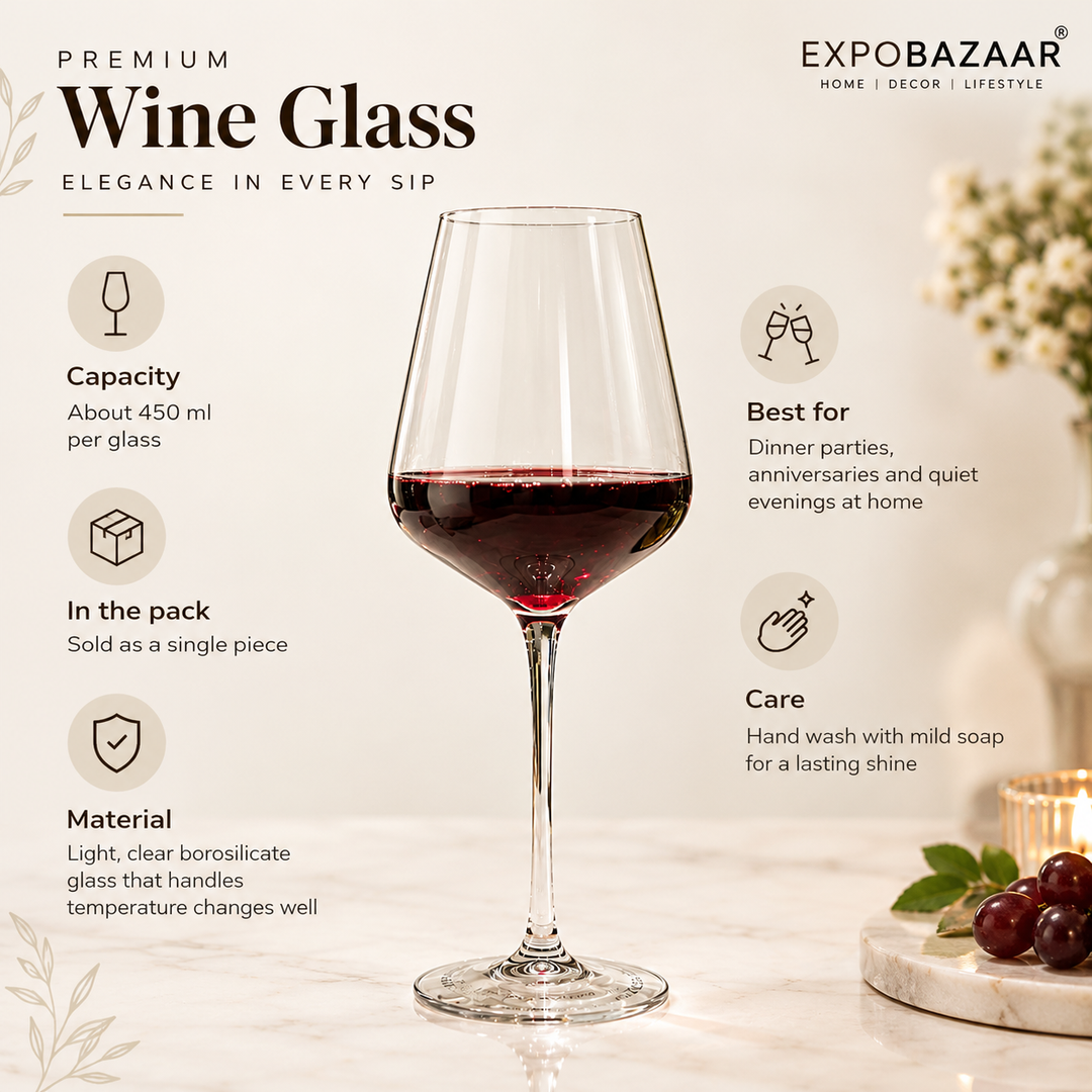 Expobazaar Large Red Wine Glass 450 ml