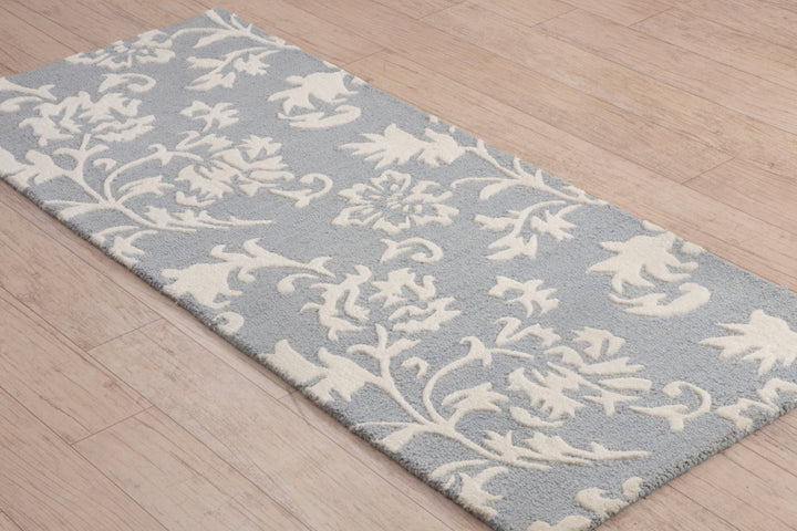 Wool-Viscose Hand-Tufted Runner – Floral Flair Design