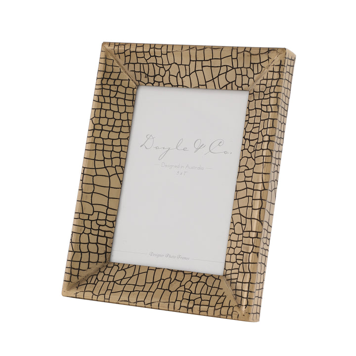 Aria Croc Textured Photo Frame | Artisanal Crocodile-Style Display