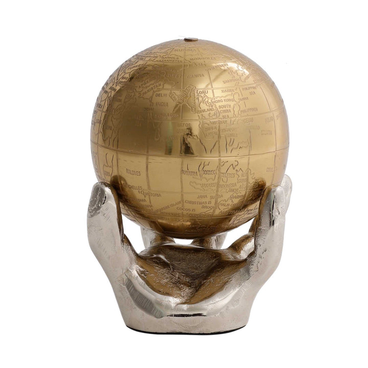 Celestial Grip Art Deco Globe | Intriguing Hand-Held World Sculpture