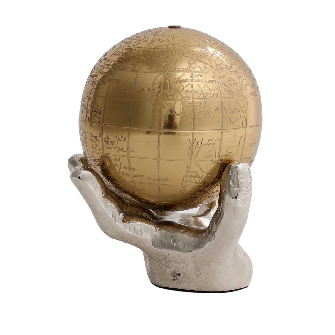 Celestial Grip Art Deco Globe | Intriguing Hand-Held World Sculpture