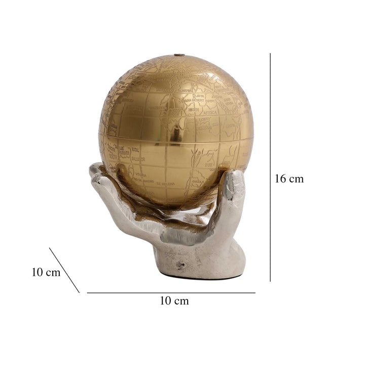 Celestial Grip Art Deco Globe | Intriguing Hand-Held World Sculpture