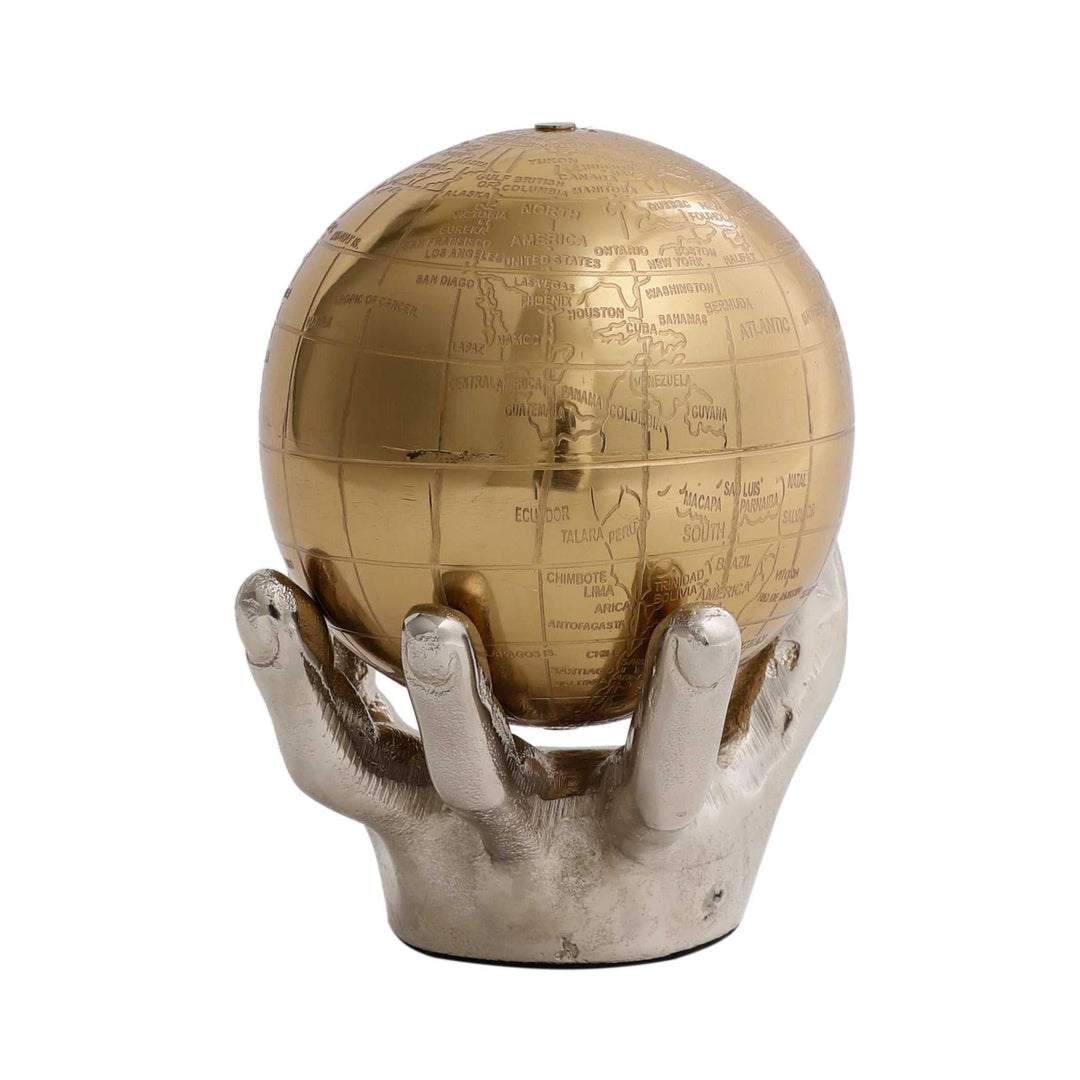 Celestial Grip Art Deco Globe | Intriguing Hand-Held World Sculpture